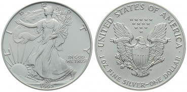 USA 1 Dollar 1992 Silver Eagle - 1 Unze Feinsilber